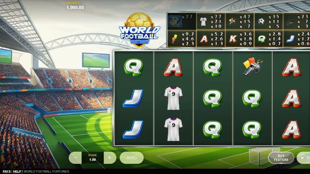 World Football Fortunes slot game stadium background
